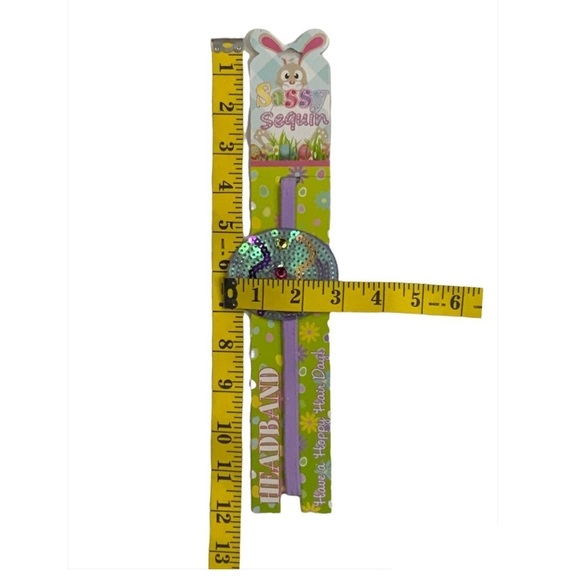 Sassy Sequin Easter Egg Headband Elasticized Easter Lavender Purple Girls Age 6+ - Picture 6 of 11